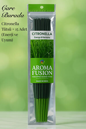 Aroma Fusion Citronella Tütsü - Premium Tütsü × 15 Adet (Sivrisinek & Kara sinek)