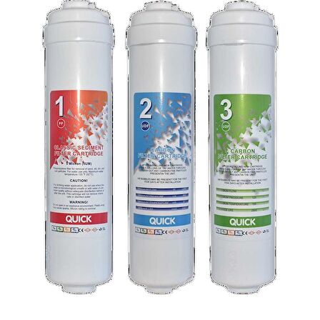 Tüm Kapalı Kasa Su Arıtma Cihazları Filtre Seti 3'lü Inline Set