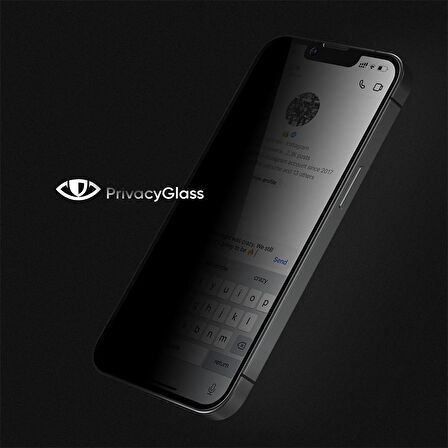  iPhone 11 Pro Max Gizli Hayalet 9H Cam Ekran Koruyucu 2.5D Kavisli Anti-Spy/Antı-Finger