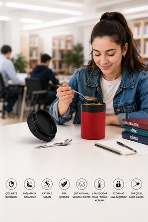 850 ML Paslanmaz Çelik Sızdırmaz Termos Yemek Taşıma Kabı / Sefer Tası Beslenme Kutusu
