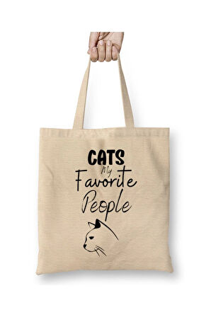 Cat Lover Gifts For Women Kedi Komik Beyaz Bez Çanta Uzun Saplı Alışveriş Çantası Plaj Çantası