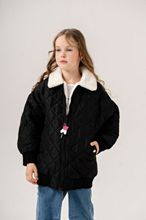 Kız Çocuk İçi Kürklü Kapitone Şişme Mont 1018