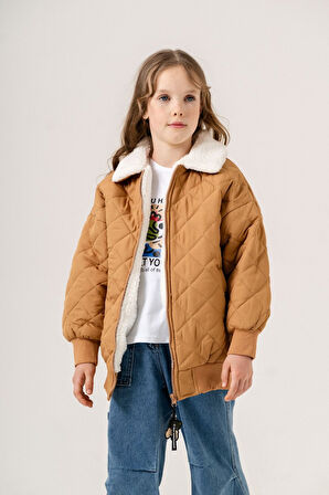 Kız Çocuk İçi Kürklü Kapitone Şişme Mont 1018