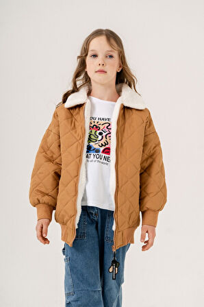 Kız Çocuk İçi Kürklü Kapitone Şişme Mont 1018