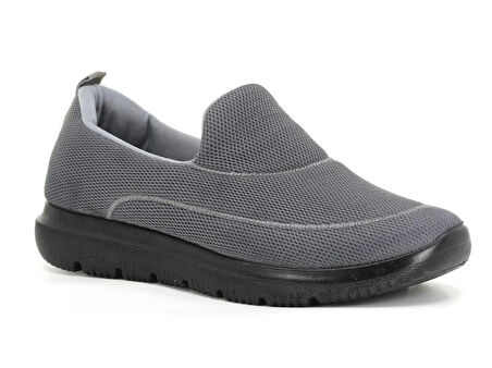 Polialabo Aqua Bağcıksız Büyük Beden Rahat Taban Poli Spor Ayakkabı Gümüş Tarz1587