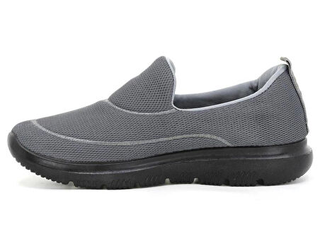 Polialabo Aqua Bağcıksız Büyük Beden Rahat Taban Poli Spor Ayakkabı Gümüş Tarz1587