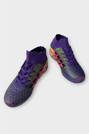 Çocuk Çoraplı Futbol Halı Saha Ayakkabısı MOR