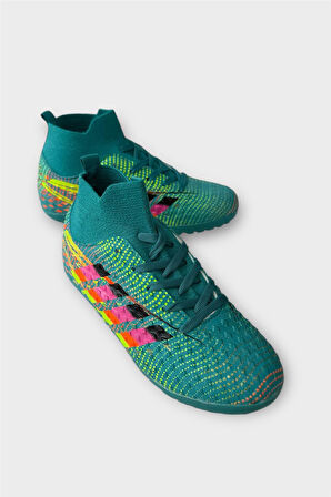 Çocuk Çoraplı Futbol Halı Saha Ayakkabısı TURKUAZ