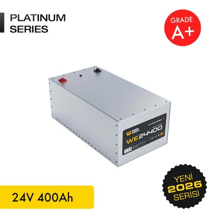 24V 400Ah LiFePO4 Platinum Series Bluetooth'lu Lityum Demir Fosfat Akü/Batarya