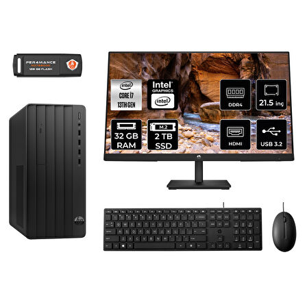 HP PRO TOWER 290 G9 MX1ESD029 i7 13700 32GB RAM 2TB SSD 21.5" FDOS MASAÜSTÜ PC