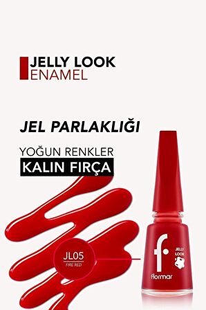 Flormar Jel Görünümlü Parlak Oje (Kırmızı) - Jelly Look Nail Enamel - JL05 Fire Red - 8690604233632