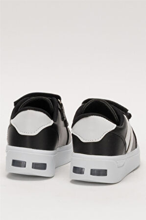 Işıklı Unisex Rahat Hafif Çocuk Spor Ayakkabı SİYAH