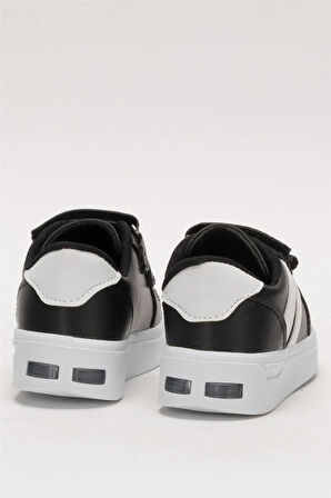 Işıklı Unisex Rahat Hafif Çocuk Spor Ayakkabı SİYAH