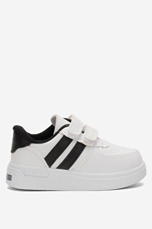 Işıklı Unisex Rahat Hafif Çocuk Spor Ayakkabı BEYAZ - SİYAH