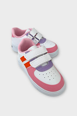 Işıklı Unisex Rahat Hafif Çocuk Spor Ayakkabı PUDRA - TURUNCU