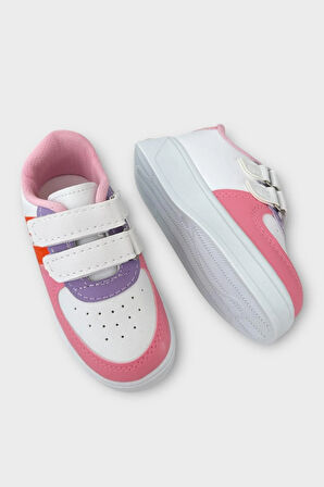 Işıklı Unisex Rahat Hafif Çocuk Spor Ayakkabı PUDRA - TURUNCU