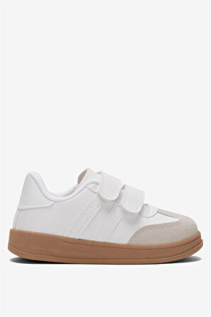 Unisex Cırtlı Rahat Hafif Çocuk Spor Ayakkabı BEYAZ