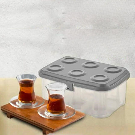 CT-STONES® 6 lı Çay Bardağı Taşıma ve Saklama Kutusu Piknik Tipi Bardak Kırılma Önleyici
