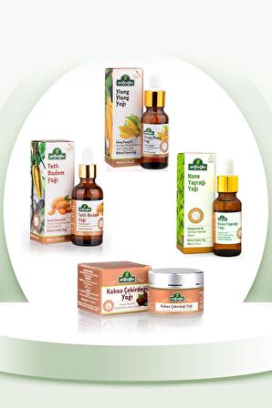 Arifoğlu Yavaş Uzayan Saç Seti:badem Y. 50ml Kakao Çekirdeği Y. 50ml Ylang Ylang Y. 20ml Nane Yaprağı Y. 20ml