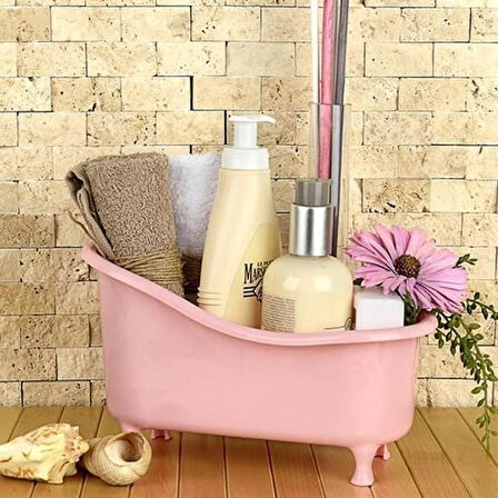 CT-STONES® Dekoratif Mini Küvet Şeklinde Çok Amaçlı  Banyo Düzenleyici Sepet