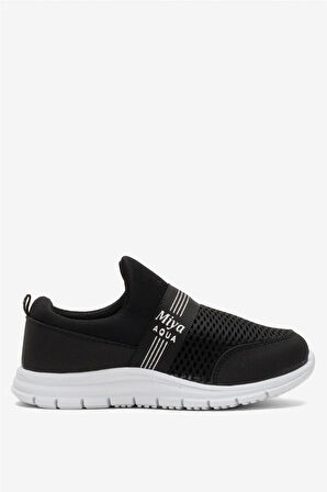 Unisex Lastilkli Hafif Airfle Çocuk Spor Ayakkabı  SİYAH