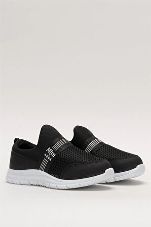 Unisex Lastilkli Hafif Airfle Çocuk Spor Ayakkabı  SİYAH