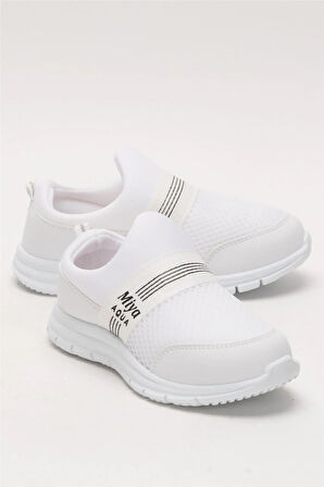 Unisex Lastilkli Hafif Airfle Çocuk Spor Ayakkabı  BEYAZ