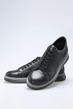 İç Dış Hakiki Deri Siyah Termo Kaymaz Taban Erkek Ayakkabısı