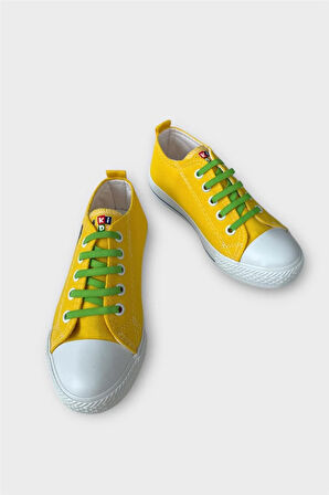Akıllı Bağcık Günlük Keten Çocuk Spor Ayakkabı  SARI