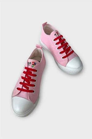 Akıllı Bağcık Günlük Keten Çocuk Spor Ayakkabı  PEMBE