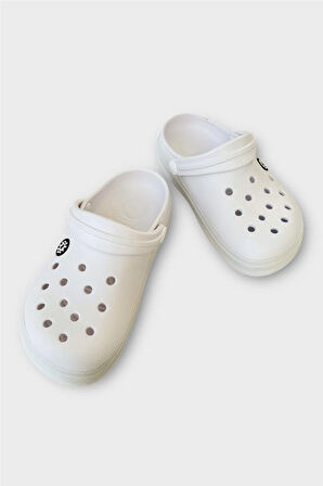 Çocuk Cross Terlik Bahçe Plaj Sahil Havuz Terliği BEYAZ