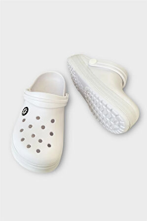 Çocuk Cross Terlik Bahçe Plaj Sahil Havuz Terliği BEYAZ