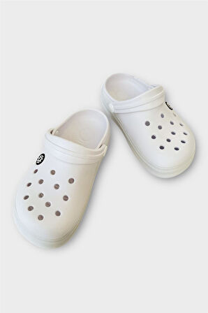 Çocuk Cross Terlik Bahçe Plaj Sahil Havuz Terliği BEYAZ