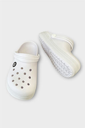 Çocuk Cross Terlik Bahçe Plaj Sahil Havuz Terliği BEYAZ