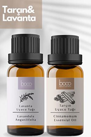 2'li Avantajlı Set Lavanta & Tarçın Saf Aromaterapi Uçucu Yağı 15 ml Nemlendirici Cilt Ve Saç Bakımı