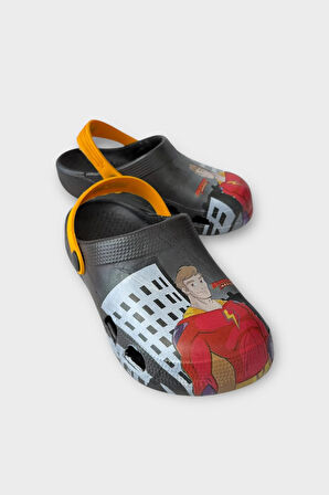 Süper Kahramanlı Çocuk Sandalet Terlik SİYAH