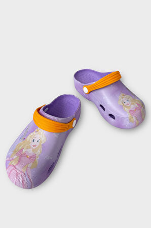 Süper Kahramanlı Çocuk Sandalet Terlik Lila