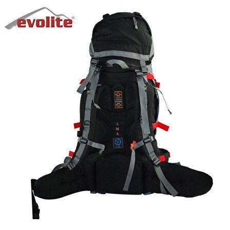 Evolite Colorado 55+10 lt Su Geçirmez Outdoor Sırt Çantası Gri Siyah