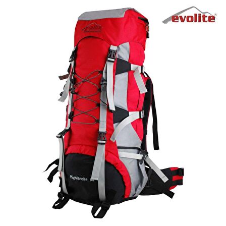 Evolite Highlander 65 lt Su Geçirmez Outdoor Sırt Çantası Kırmızı