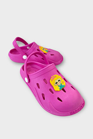 Aksesuarlı Kaymaz Taban Deniz Plaj Havuz Sandalet Çocuk Terlik FUŞYA