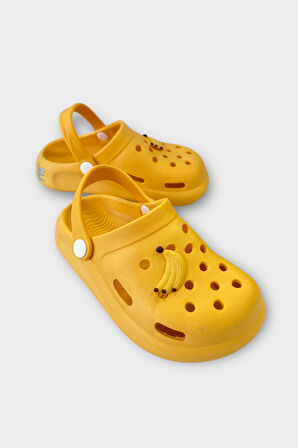 Aksesuarlı Kaymaz Taban Deniz Plaj Havuz Sandalet Çocuk Terlik SARI