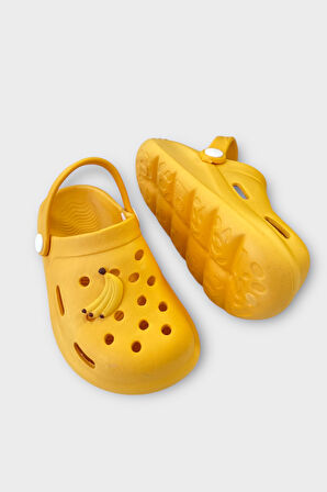 Aksesuarlı Kaymaz Taban Deniz Plaj Havuz Sandalet Çocuk Terlik SARI