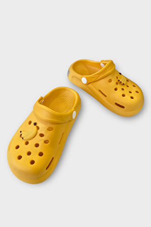 Aksesuarlı Kaymaz Taban Deniz Plaj Havuz Sandalet Çocuk Terlik SARI