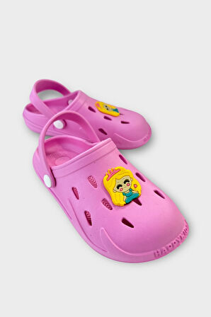 Aksesuarlı Kaymaz Taban Deniz Plaj Havuz Sandalet Çocuk Terlik PEMBE