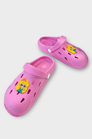 Aksesuarlı Kaymaz Taban Deniz Plaj Havuz Sandalet Çocuk Terlik PEMBE