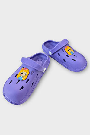 Aksesuarlı Kaymaz Taban Deniz Plaj Havuz Sandalet Çocuk Terlik Lila