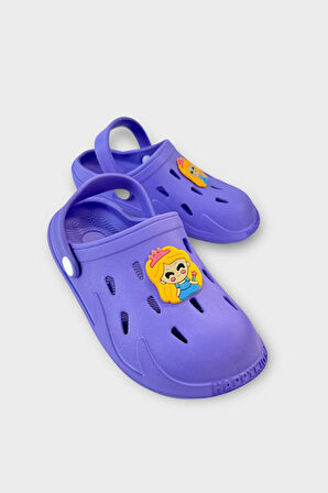 Aksesuarlı Kaymaz Taban Deniz Plaj Havuz Sandalet Çocuk Terlik Lila