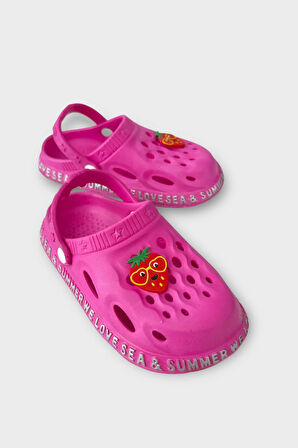 Aksesuarlı Kaymaz Taban Deniz Plaj Havuz Sandalet Çocuk Terlik PEMBE