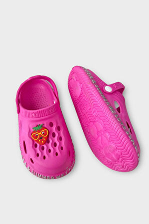 Aksesuarlı Kaymaz Taban Deniz Plaj Havuz Sandalet Çocuk Terlik PEMBE