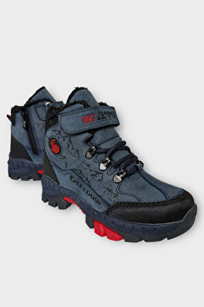 Çocuk İçi Kürklü Fermuarlı Outdoor Bot LACİVERT